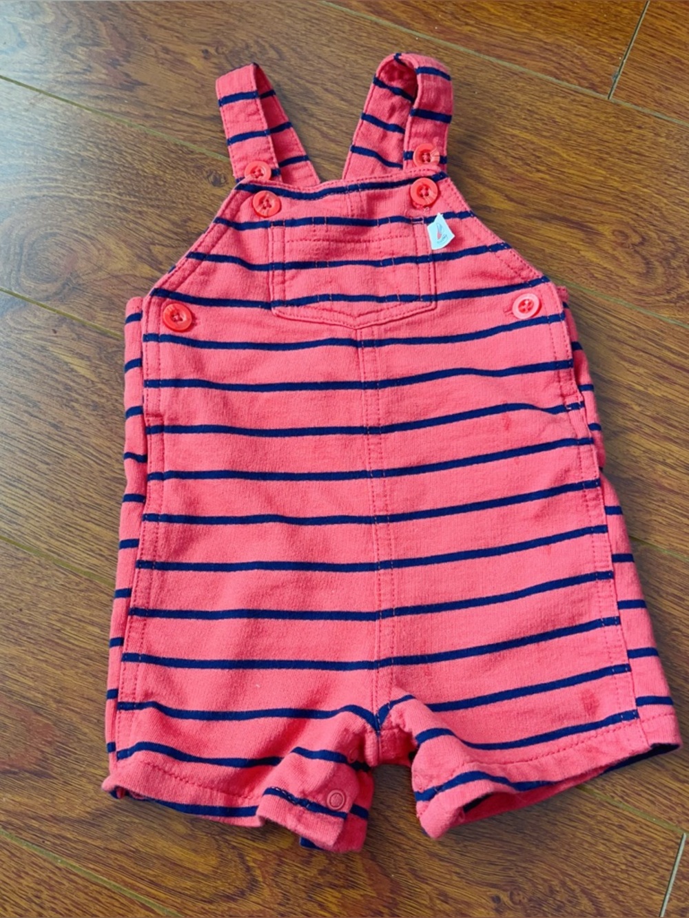 Carter’s Baby Overalls 9M | Red Striped | Nautical Sailor Summer Outfit